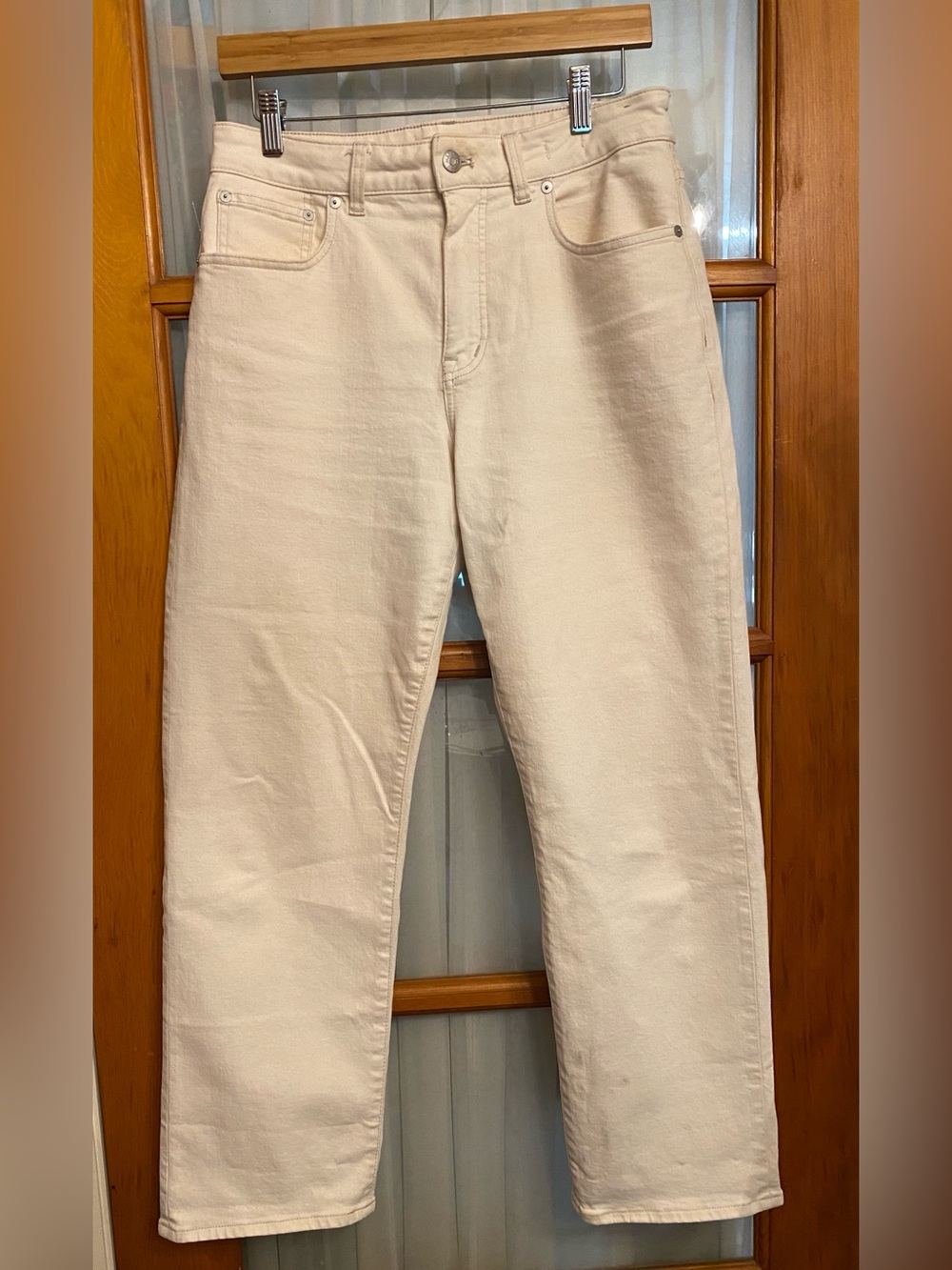 Madewell Straight-Leg Cream Jeans. Size 29P